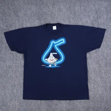 Vintage Hershey's Shirt Men 2XL Blue Kiss Chocolate Neon 1996 Jerzees 50/50 VTG