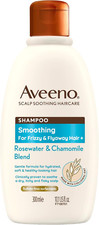 Image of Aveeno Smoothing Rosewater and Chamomile Scalp Soothing Shampoo for Frizzy Hair