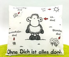 sheepworld Kissen Baumwolle ODIAD Ohne dich ist alles doof weiß 30 x 30 cm