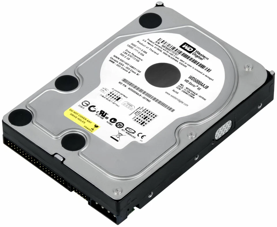 DISCO FISSO WD Caviar SE 500GB 7200RPM 8MB PATA ATA IDE WD5000AAJB 3.5'' Pollici - Immagine 2 di 3