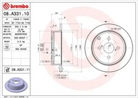 2X Brembo 08.A331.11 Bremsscheibe