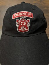 NEW Smirnoff Ice Black Strapback Hat Cap Bar Drinking Logo Adjustable Vodka