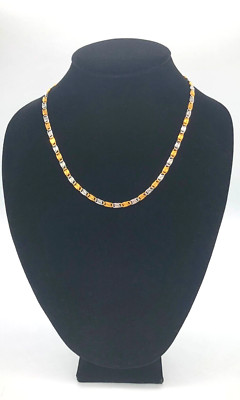 stainless steel necklace gold and silver links 18'' model 1