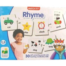 Match it Rhyme 30 Self Correcting Puzzle Set Teaching Vocabulary Skills 3-6 Yrs