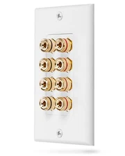 Fosmon (Quad Speaker Home Theater Wall Plate - Premium Quality Gold Plated Co...
