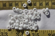 6x4mm Crow Roller Glass Bead Opaque White Loose Crafts Jewelry Making 50pcs