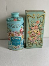 Avon CALIFORNIA Trailing Arbutus PERFUMED TALC POWDER 3.75 Blue Floral Can W Box