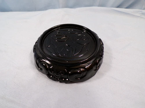 Fenton Black Glass Base for Ogee Box, Ginger Jars, Vases etc. INV2
