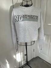 Women’s Nasty Gal Crop Long Sleeve Sweatshirt Sport Logo Soft Fleece Inside