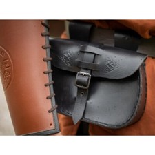 Leder G&uuml;rteltasche schwarz Mittelalterkost&uuml;m Mittelalte Accessoire Wikinger