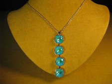 MARIANA JEWELRY NECKLACE SWAROVSKI CRYSTALS GREEN AQUA PENDANT Gift Christmas