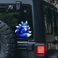 Japanese Folklore Inspired  Kitsune 9 Tailed Fox Car Luggage Vinyl Decal Sticker