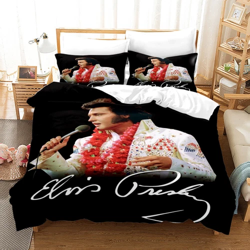Elvis Presley Quit Duvet Cover Bedding Set+Pillowcase Single Double Queen Gift - Picture 13 of 41