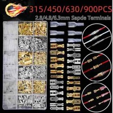 900X Assortment Male Female Spade Electrical Wire Crimp Connectors Terminals Kit
