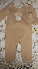 nwt MAx Studio beige lion bottom long sweater romper baby boy 3 m 6 m free ship