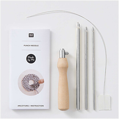 PUNCH NEEDLE, Sticken in 3D Technik, 2 + 3 + 4,5 mm Nadelstärke, 6-teilig, Rico