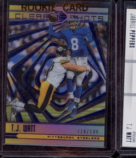 2018 PANINI ILLUSIONS TJ WATT CLEAR SHOTS BLUE PARALLEL 114/149