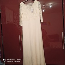 Elegantes weisses Spitzenbrautkleid Empire Gr. 42 Fuer Kirche Oder Feier