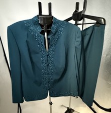 John SkirtSuit Meyer donna taglia 22W blazer formale chiesa ricamato nuovo con etichetta