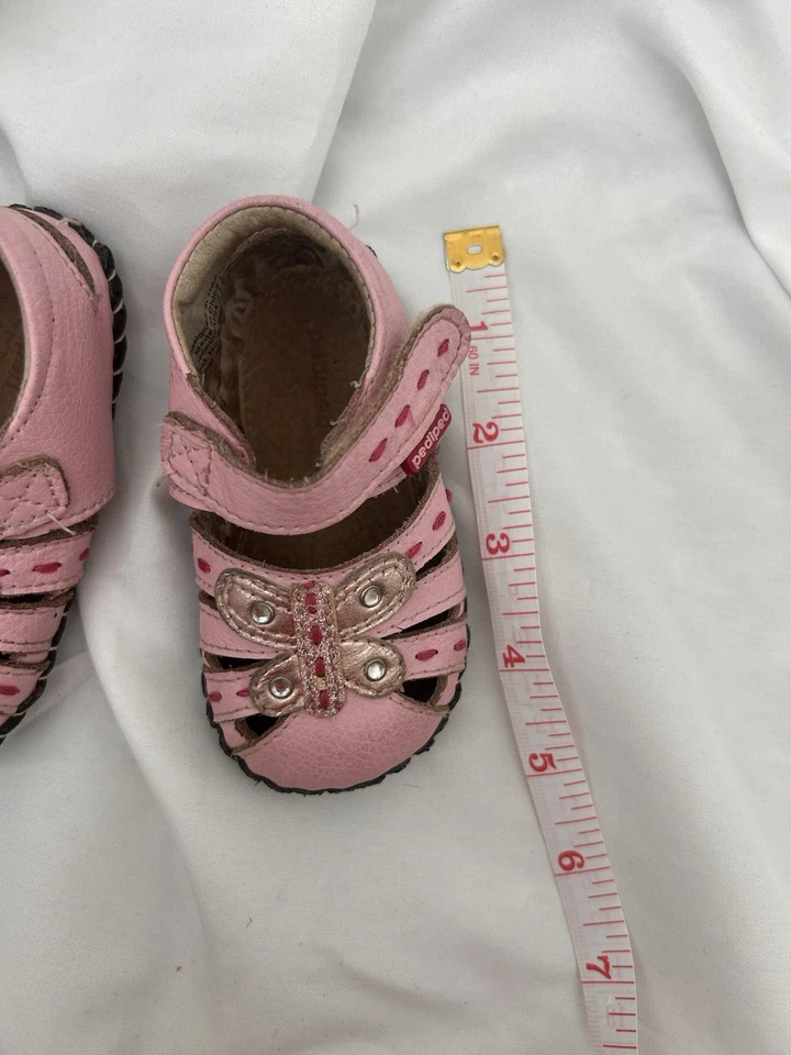 Sandalias Pediped Rosa Mariposa 6-12 Meses Foto 2 de 4