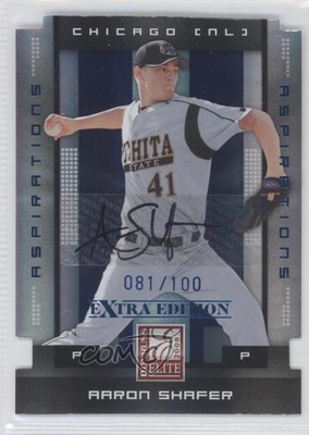 2008 Donruss Elite Extra Edition Aspirations Die-Cut /100 Aaron Shafer Auto 7h6