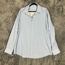 Mizzen Main Shirt Mens XL Blue Polka Dot Performance Classic Fit Button Down