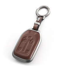 Compatible with GMC Key Fob Cover Key Fob Case for Cover for 5-button Brown