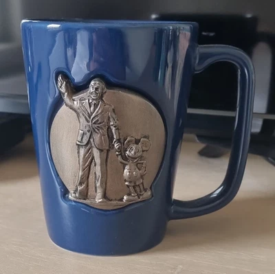 Disney Parks Walt Disney Mug with Mickey Mouse Medallion ..HAS MISTAKE ON BACK. - Image 1 of 3