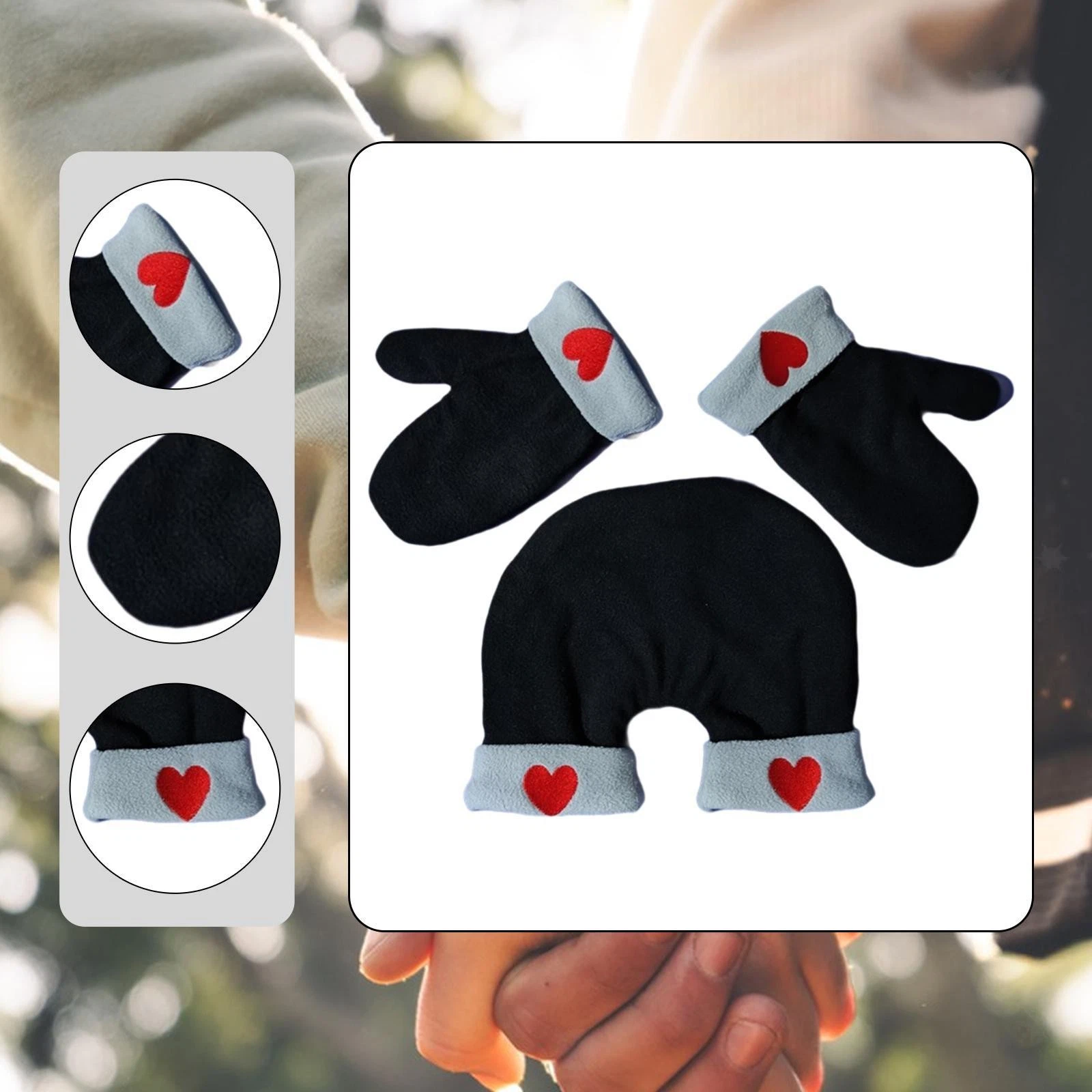 Couples Hand Holding Mittens Unique Couple Gloves for Outdoor Cold Weather
Opens in a new window or