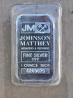 John Matthey 1 ounce 0.999 Fine Silver Bar w/ serial number