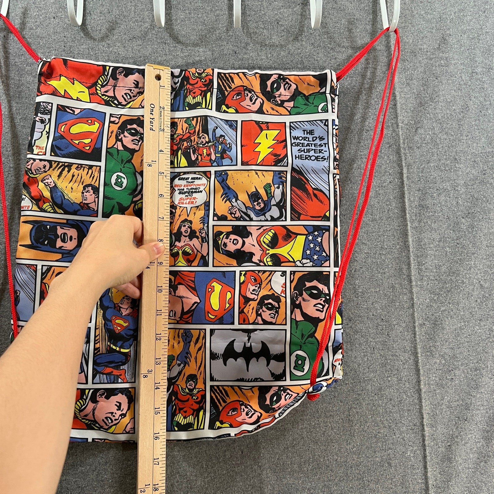 DC Comics Pull String Bag Backpack Multi Color - image 3