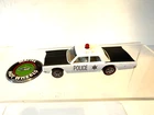 Vintage Hot Wheels Redline Police Cruiser 1970 USA Black White w/ Metal Button