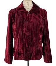 Burgundy Wide Wale Top Jacket SIZE MP Button Up Minimalist Academia