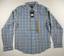Gap Men's M Blue Button-Down Shirt Long Sleeve Blue Plaid New