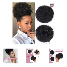 Black Afro Puff Ponytail Extension - Natural Look for Black Women