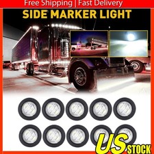 White Round 3/4'' Side Marker LED Light Bullet Clearance Truck Trailer 10pcs USP