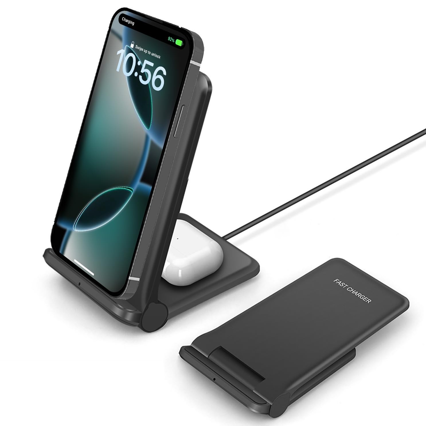 25W Wireless Charger,Foldable 2 in 1 Wireless Charging Station for Apple iPho...