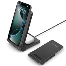 25W Wireless Charger,Foldable 2 in 1 Wireless Charging Station for Apple iPho...