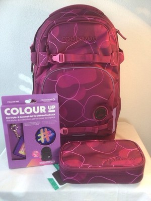 Coocazoo Porter Schulrucksack Set 3 Teile Dessin Berry Bubbles  Neu