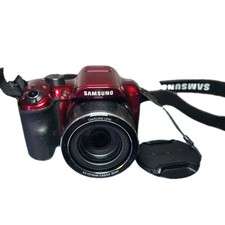 Samsung WB1100F 16.4MP WiFi Digital Camera Red w/ Bag Battery Tested Screen Line