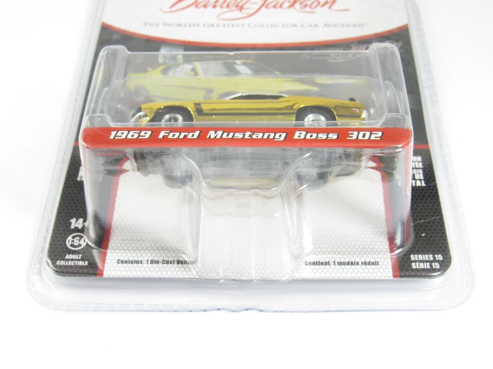 2025 Greenlight 1:64 Barrett-Jackson R15: 1969 FORD MUSTANG BOSS 302 Gold Chrome - Image 4 of 4