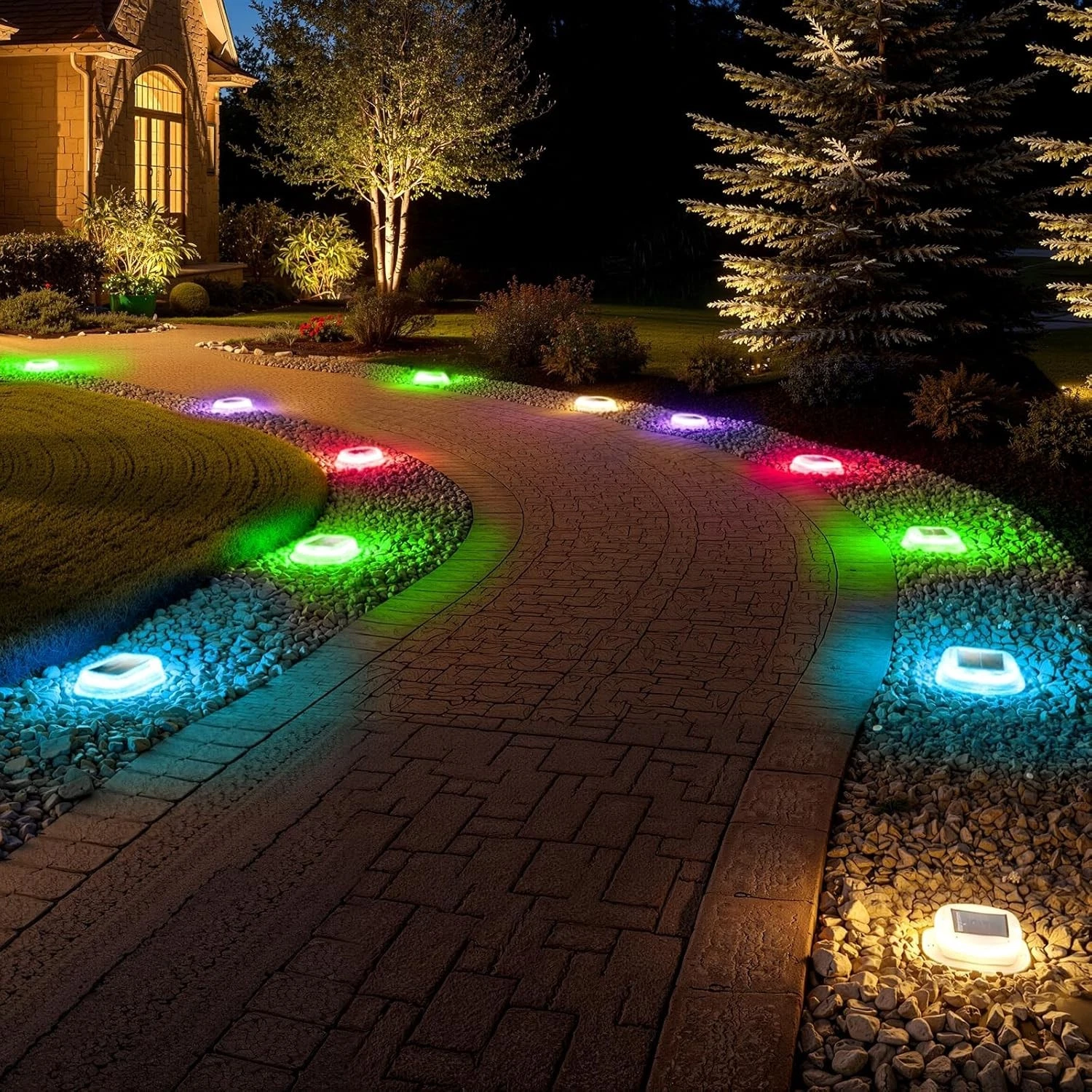 RGB Solar Deck Lights with Remote, 12 Pack, 10 Modes for Outdoor Decor