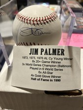 Jim Palmer Auto Baseball Baltimore Orioles Hall of Fame TRISTAR Authentic +card