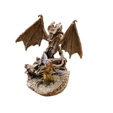 Vintage 2001 Radcliffe Pewter Dragon The Luring Melody 3.5"x4.5" Missy Leigh USA