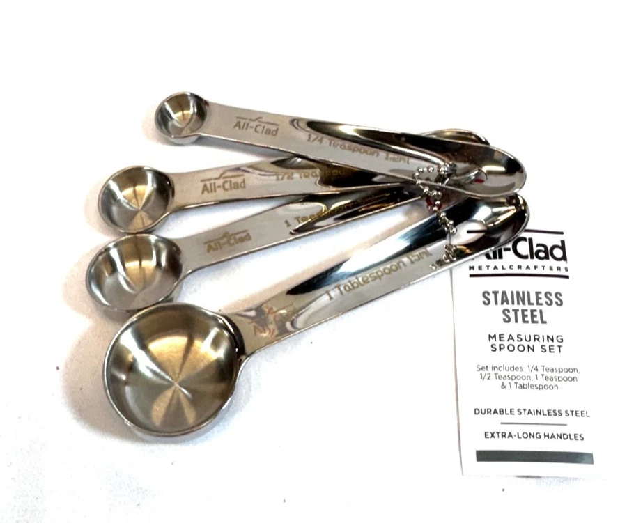 ALL CLAD STAINLESS STEEL MEASURING SPOONS STANDARD SIZE SET OF 4PC NEW
Opens in a new window or tab