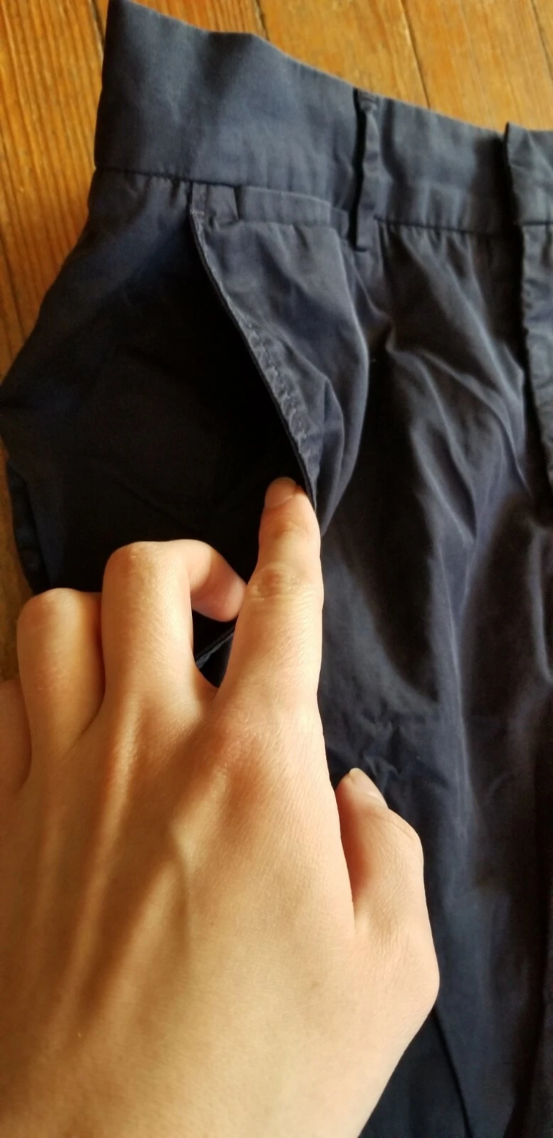 Pantaloni da donna blu McQ Alexander McQueen taglia IT 44 US 30 anteriore piatto