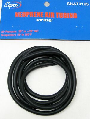 Neoprene Air Tubing Black for Furnace Pressure Switches 3/16'' ID x 5' Supco