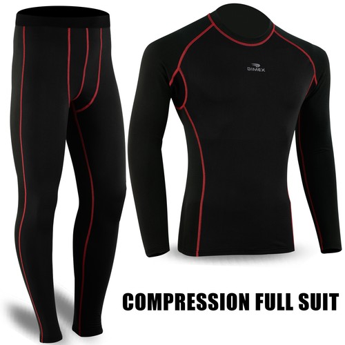 Winter Thermo Herren Kompressionsbasis Schicht unter Vollanzug Strumpfhose Shirt Set - Bild 2 von 6