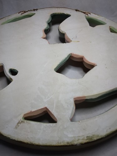 Magnolia Flower Chalkware Wall Decor Hand Painted 16" - Picture 8 of 10