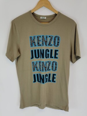 Kenzo Paris T-Shirt Short Sleeve Brown  Cotton Kenzo Jungle Printed Mens Medium